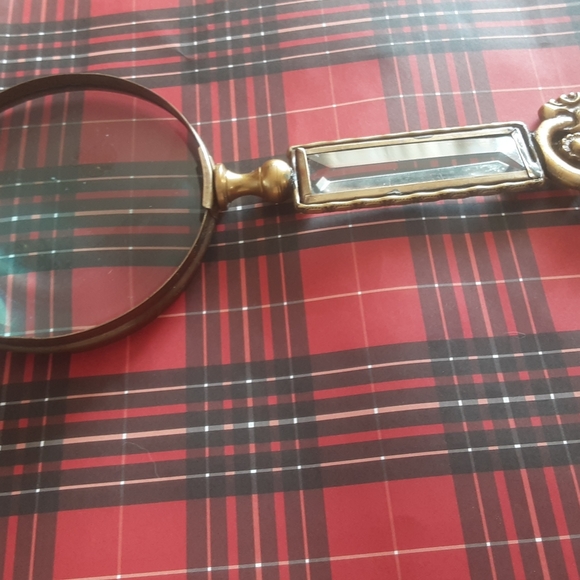 Antique Brass Magnifying Glass Ornate - Picture 5 of 8